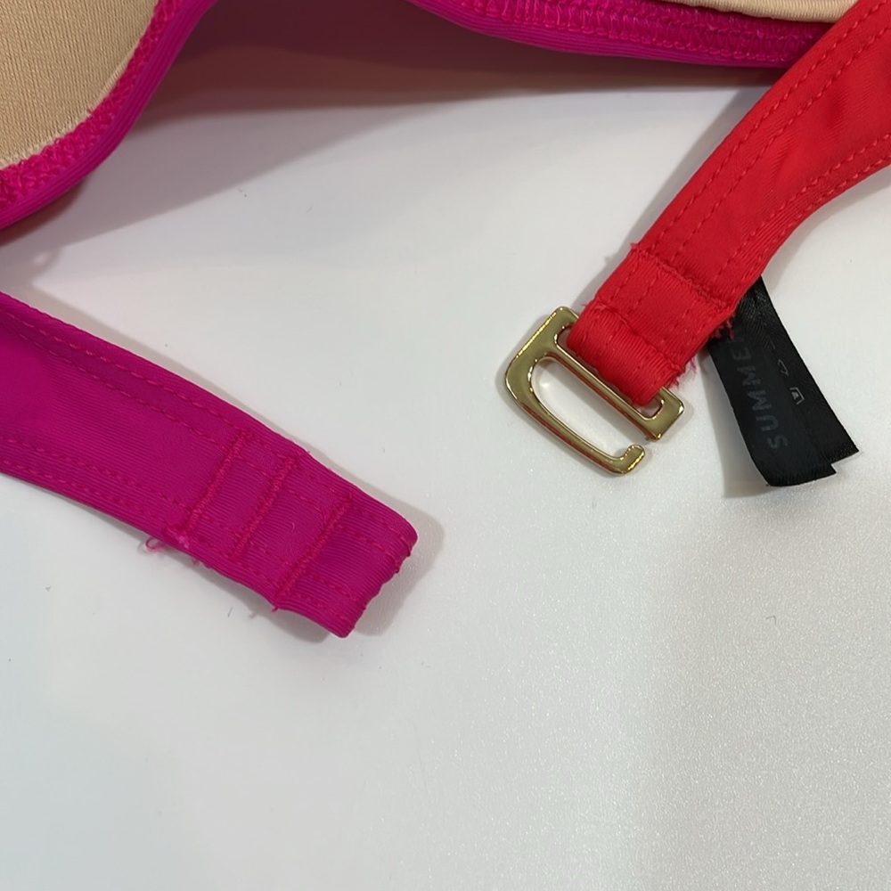 Summersalt Bikini Top Size 2 Pink And Red Adjustable Shoulder Straps EUC - Picture 10 of 10